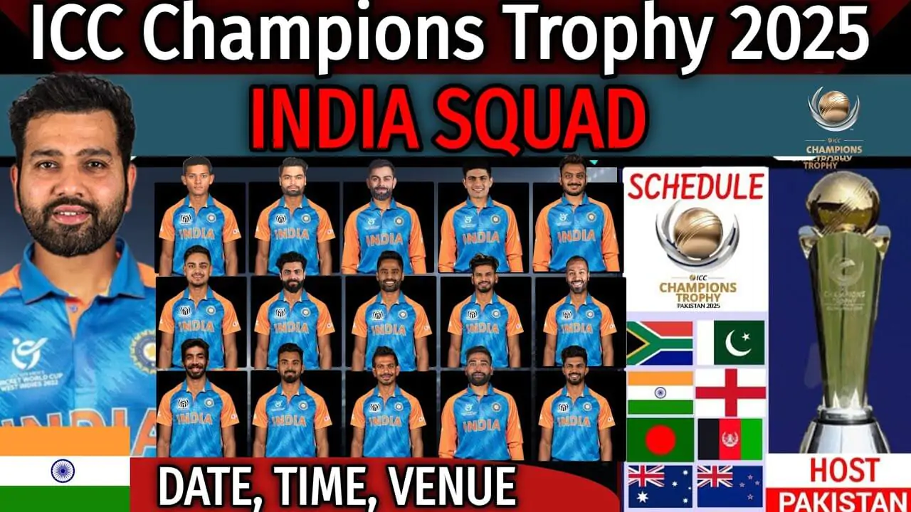 Champions Trophy 2025 India Squad Players List