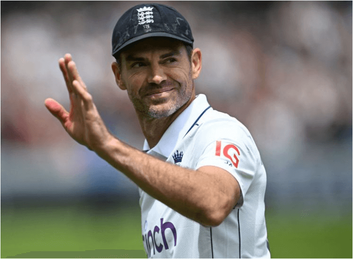 England's James Anderson waves to the crowd during a presentation ceremony at the end of his final Test against West Indies at Lord's.