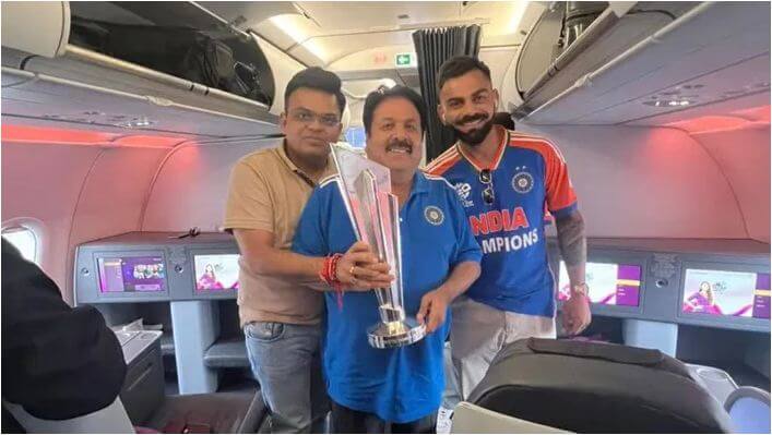 Rajeev Shukla, Jay Shah, Virat Kohli