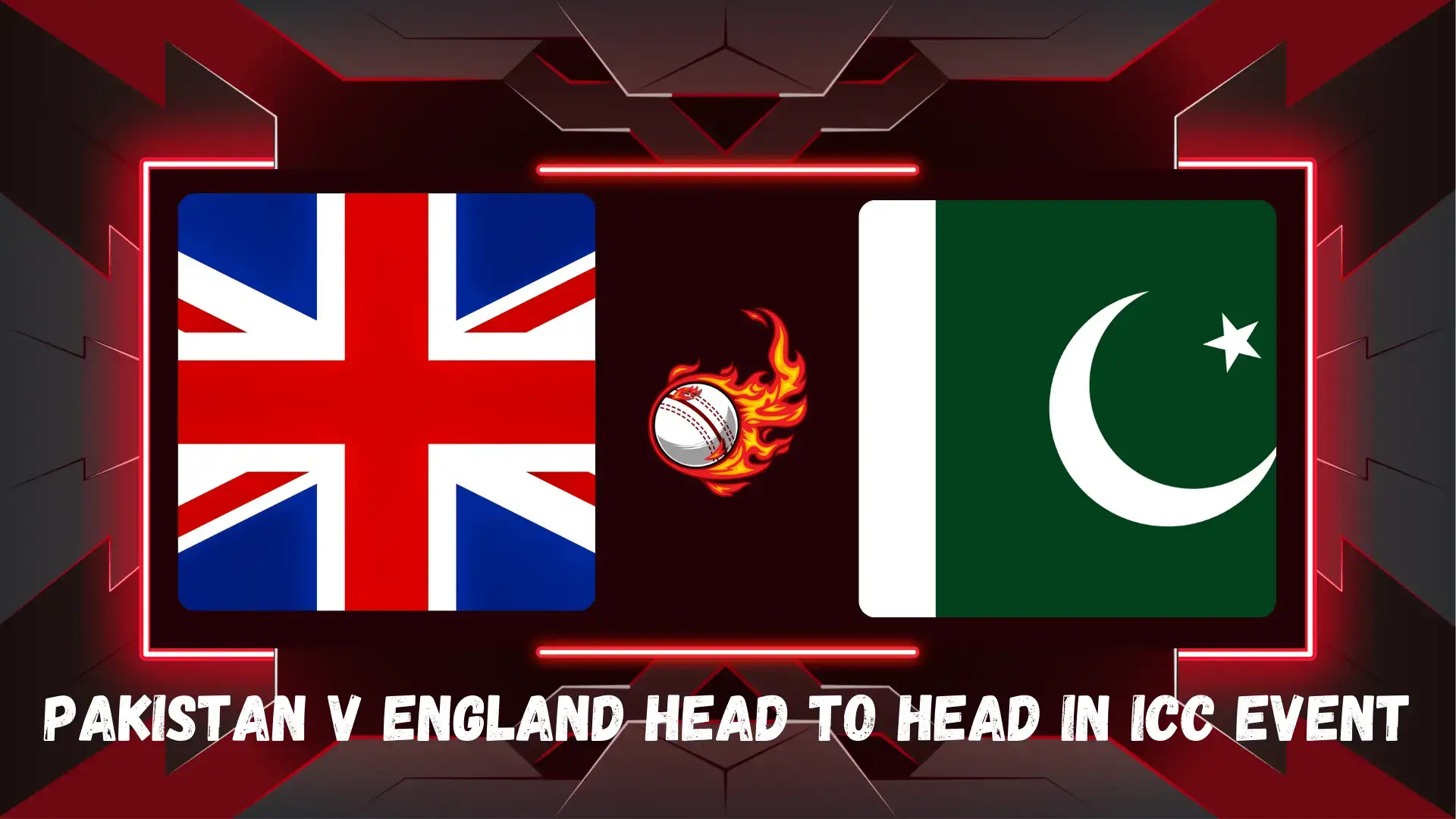 Pakistan v England head to head in ICC event