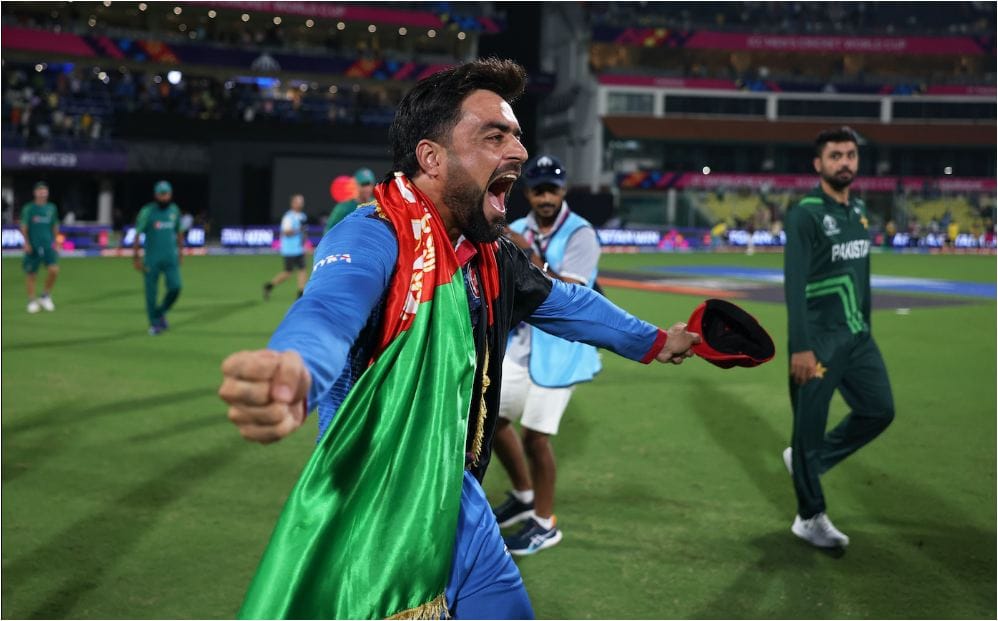 Rashid Khan celebration after win against Pakistan