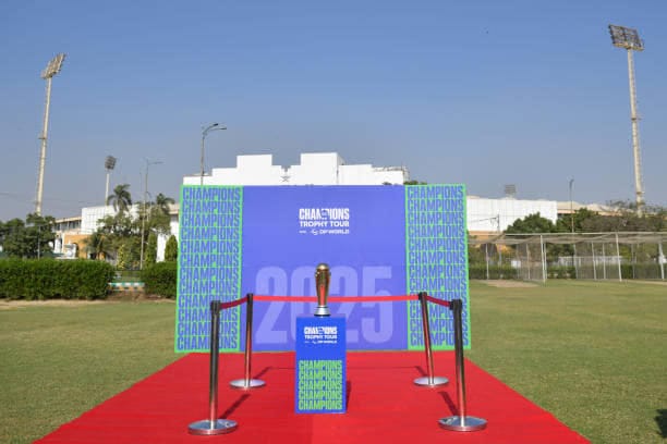 ICC Champions Trophy makes an appearance at Karachi's National Stadium