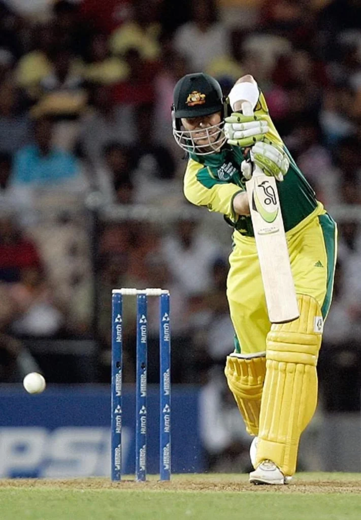 Damien Martyn eases one into the off side, West Indies v Australia, Champions Trophy final, Mumbai, November 5, 2006