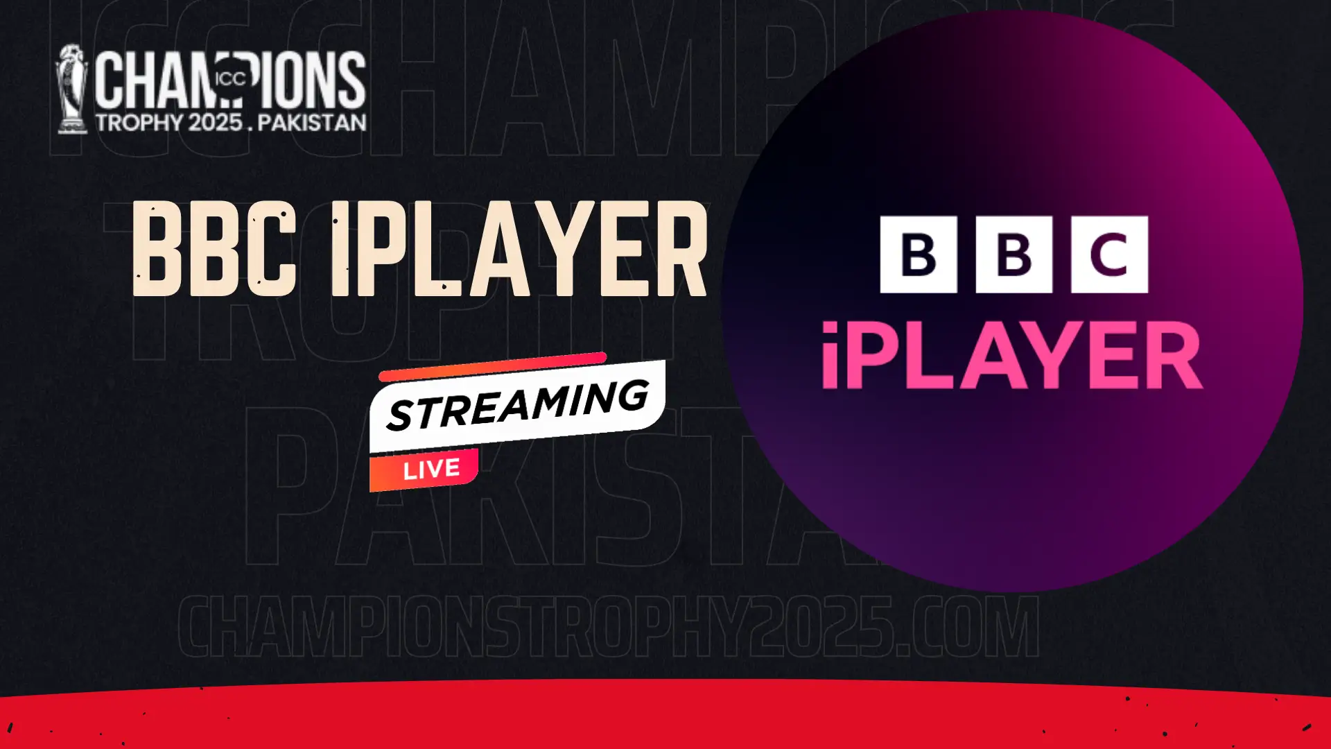 BBC iPlayer Live ICC Champions Trophy 2025