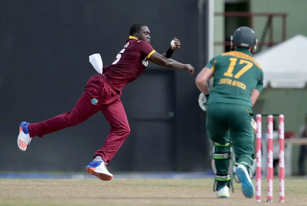 Jerome Taylor took a hat-trick, getting three wickets in a row