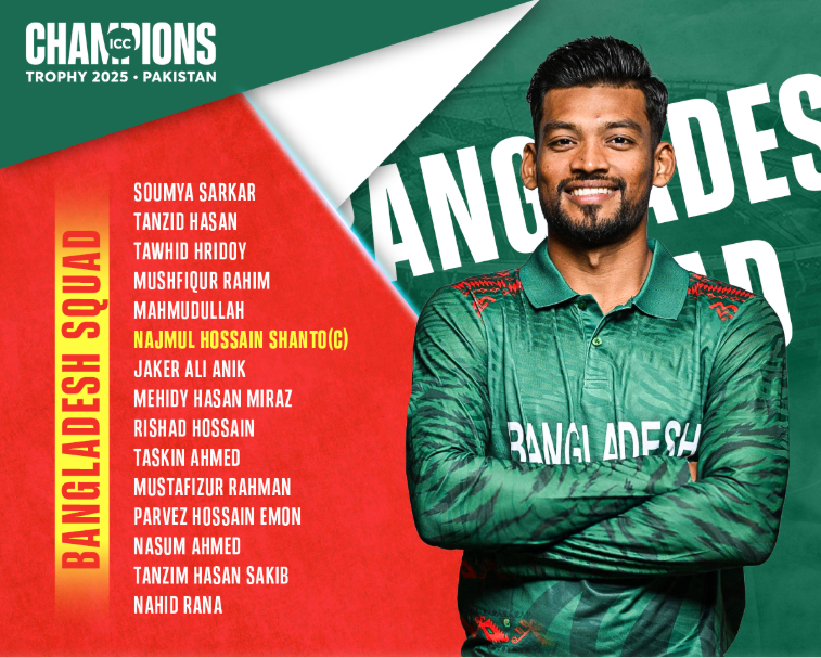 Bangladesh Squad champions trophy 2025