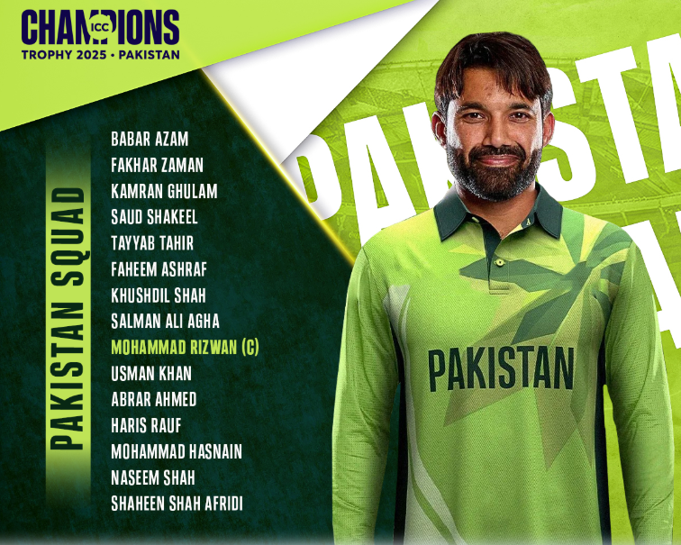 Pakistan Squad champions trophy 2025