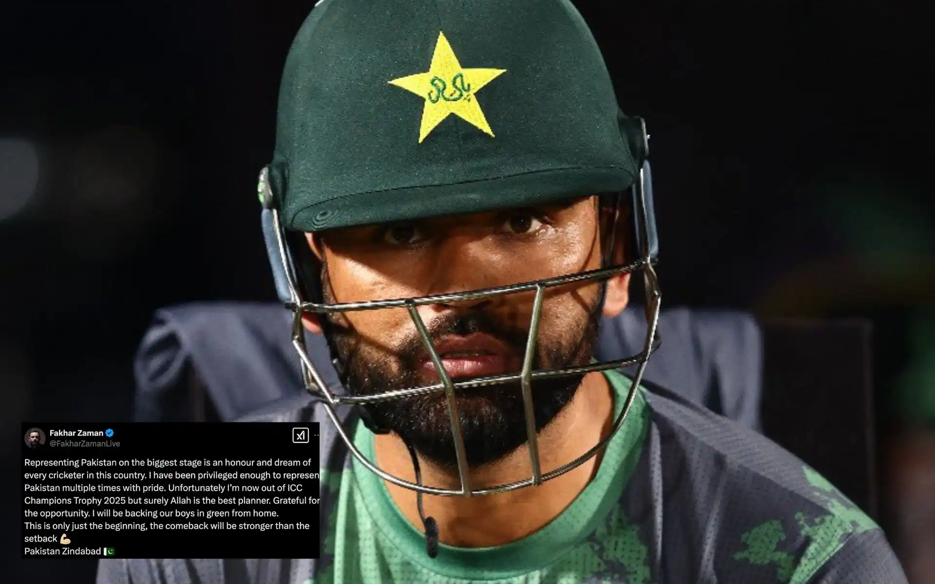 Fakhar Zaman Ruled Out