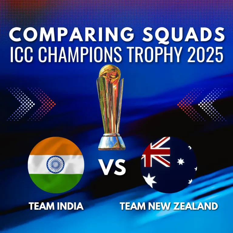 india vs new zealand ICC Champions Trophy 2025 squad comparison