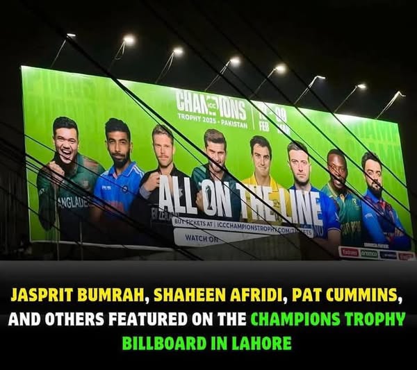 ICC Champions Trophy Top Bowlers billboard in lahore