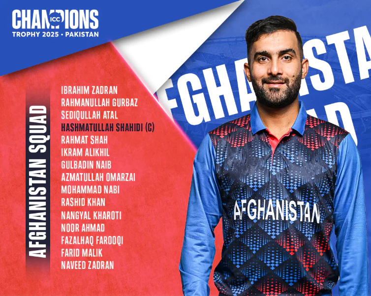 Afghanistan Squad champions trophy 2025